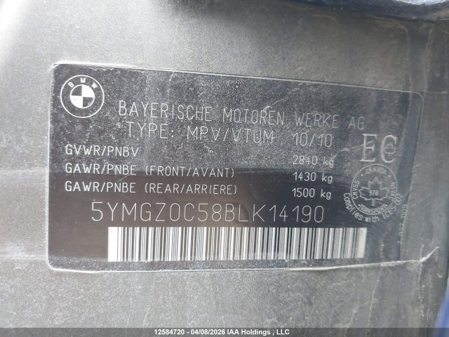 12584720 :رقم المزاد ، 5YMGZ0C58BLK14190 vin ، 2011 Bmw X6 M مزاد بيع