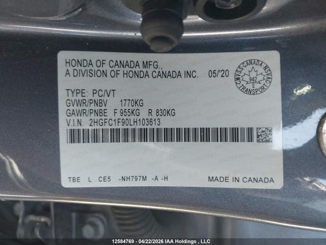 2HGFC1F90LH103613 Honda Civic Touring