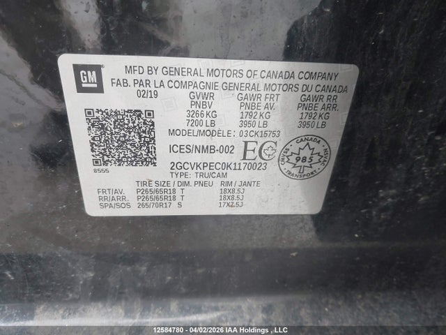 2019 Chevrolet Silverado Ld K1500 Lt მანქანა იყიდება აუქციონზე, vin: 2GCVKPEC0K1170023, აუქციონის ნომერი: 12584780