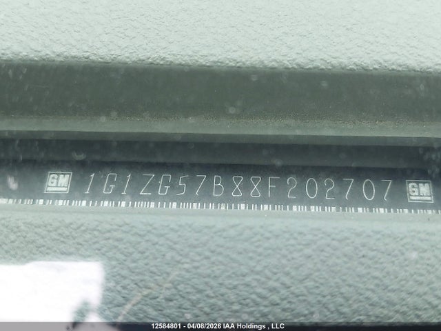 2008 Chevrolet Malibu Ls მანქანა იყიდება აუქციონზე, vin: 1G1ZG57B88F202707, აუქციონის ნომერი: 12584801