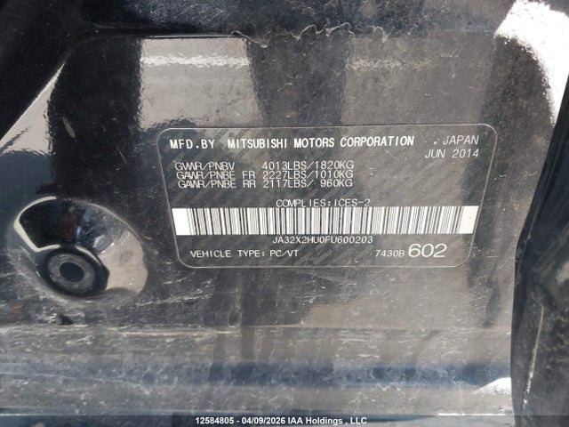 JA32X2HU0FU600203 Mitsubishi Lancer Sportback Se