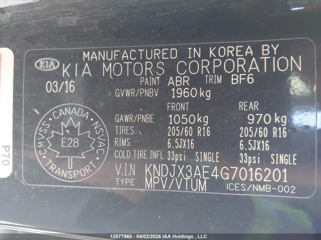 KNDJX3AE4G7016201 KIA Soul Ev Luxury