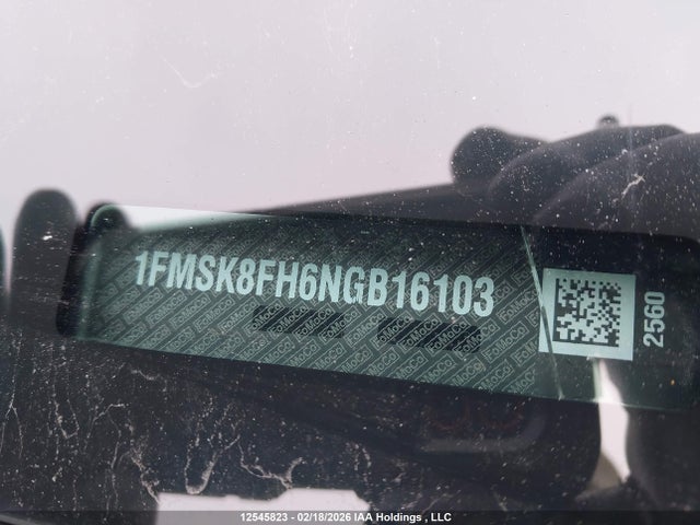 2022 Ford Explorer Limited მანქანა იყიდება აუქციონზე, vin: 1FMSK8FH6NGB16103, აუქციონის ნომერი: 12545823