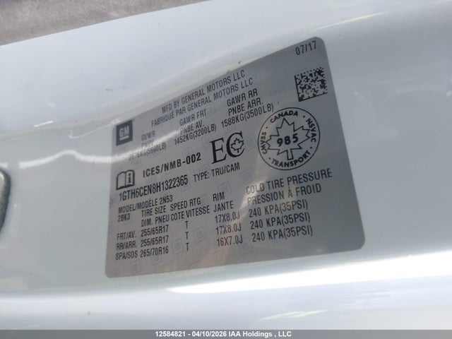 1GTH6CEN8H1322365 GMC CANYON SLE