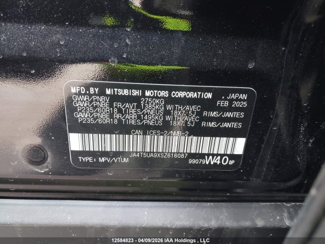 JA4T5UA9XSZ616087 Mitsubishi Outlander Es
