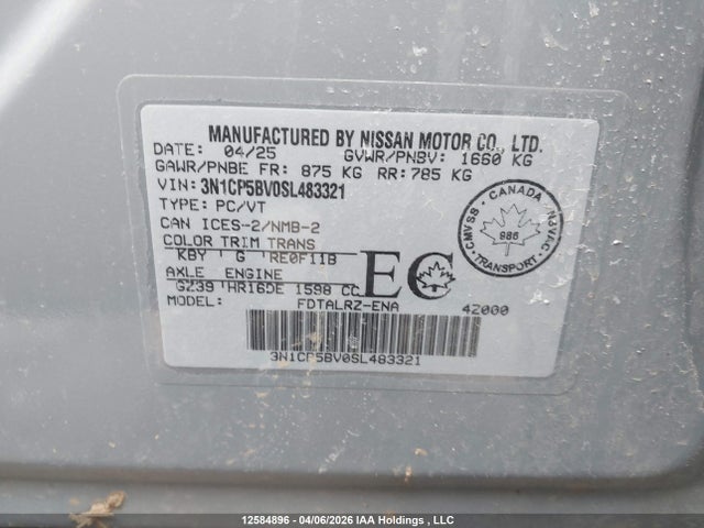 3N1CP5BV0SL483321 Nissan kicks play