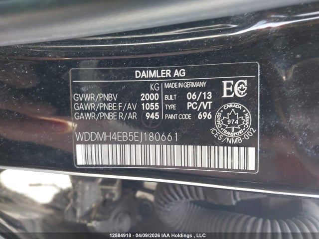 12584918 :رقم المزاد ، WDDMH4EB5EJ180661 vin ، 2014 Mercedes-benz B 250 Sports Tourer مزاد بيع