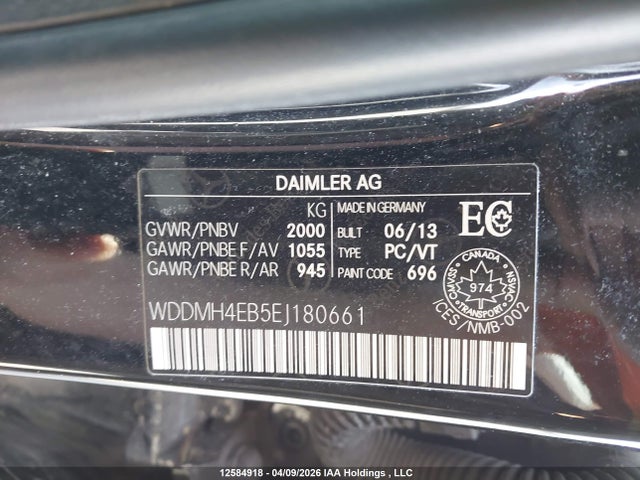 12584918 :رقم المزاد ، WDDMH4EB5EJ180661 vin ، 2014 Mercedes-benz B 250 Sports Tourer مزاد بيع