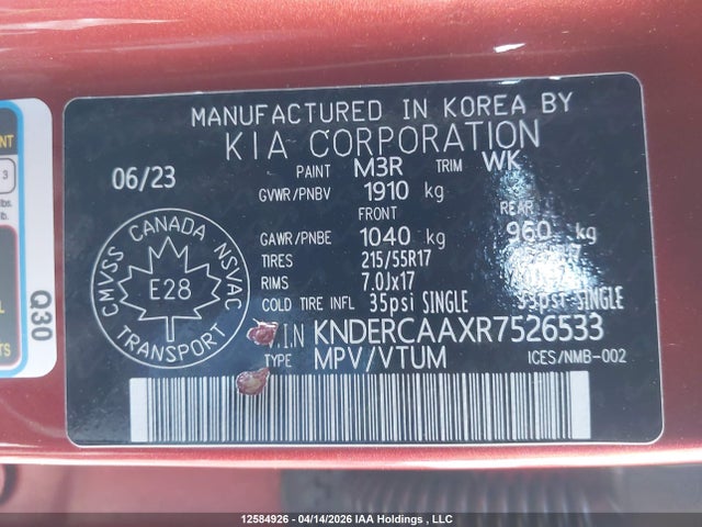 Aukcja sprzedaży 2024 Kia Seltos Ex, vin: KNDERCAAXR7526533, numer aukcji: 12584926