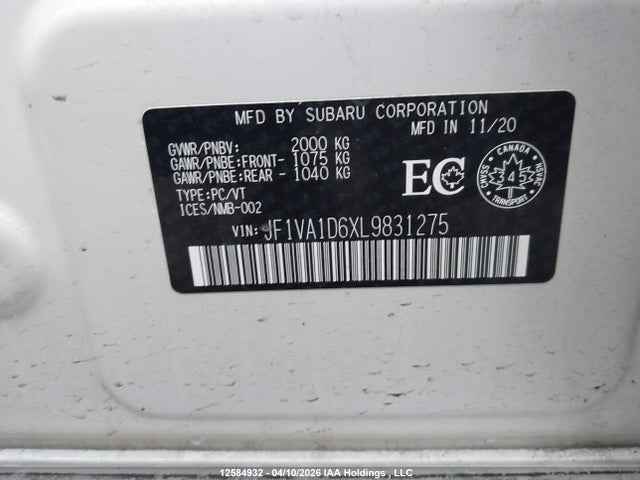 JF1VA1D6XL9831275 Subaru Wrx Sport