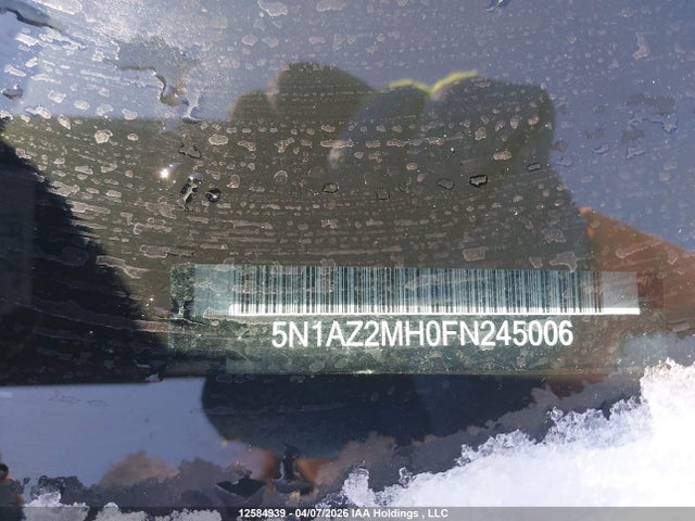 Aukcja sprzedaży 2015 Nissan Murano Platinum/sl/sv, vin: 5N1AZ2MH0FN245006, numer aukcji: 12584939