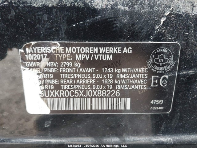 5UXKR0C5XJ0X88226 BMW X5 Xdrive35i
