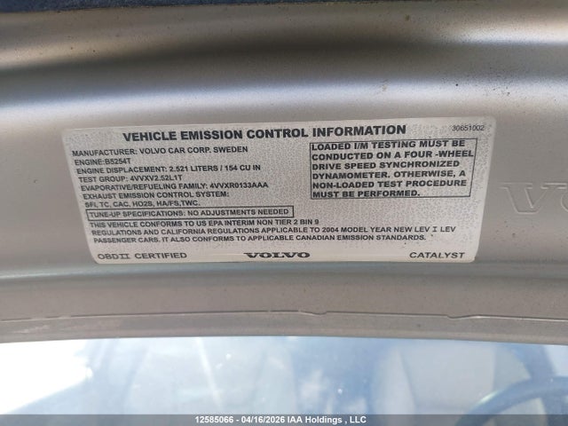 Продаж на аукціоні авто 2004 Volvo V70 R/2003 Year, vin: YV1SJ52Y342397231, номер лоту: 12585066