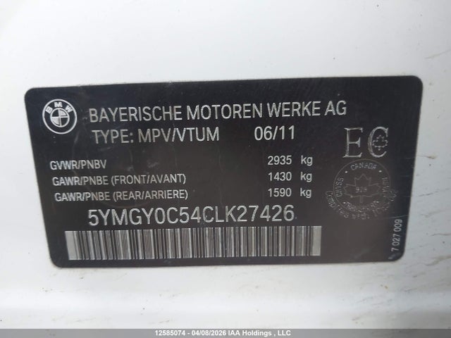 Aukcja sprzedaży 2012 Bmw X5 M, vin: 5YMGY0C54CLK27426, numer aukcji: 12585074