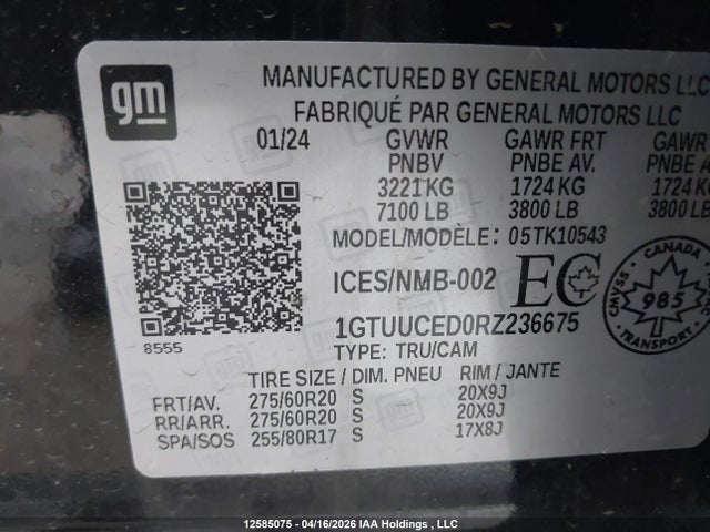 1GTUUCED0RZ236675 GMC Sierra 1500 Elevation