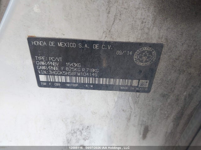 3HGGK5H58FM104149 Honda FIT LX