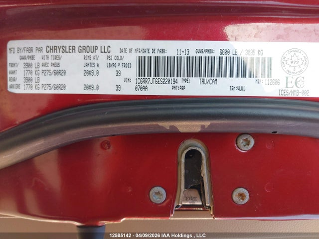 Продаж на аукціоні авто 2014 Dodge Ram 1500, vin: 1C6RR7JT6ES220194, номер лоту: 12585142