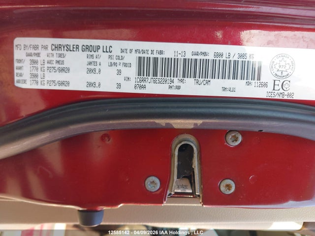 Продаж на аукціоні авто 2014 Dodge Ram 1500, vin: 1C6RR7JT6ES220194, номер лоту: 12585142