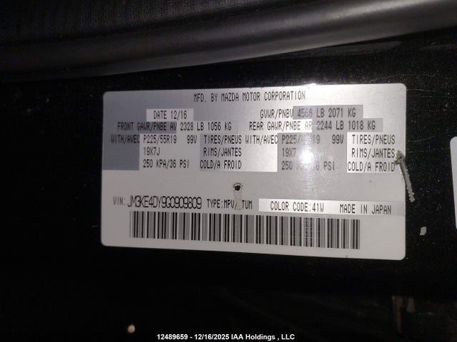 Aukcja sprzedaży 2016 Mazda Cx-5 Gt, vin: JM3KE4DY9G0909809, numer aukcji: 12489659