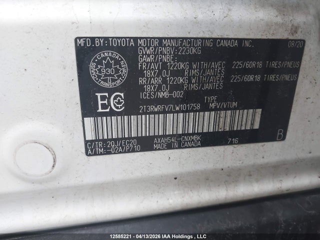 Toyota RAV4 2020 2T3RWRFV7LW101758 Image 9