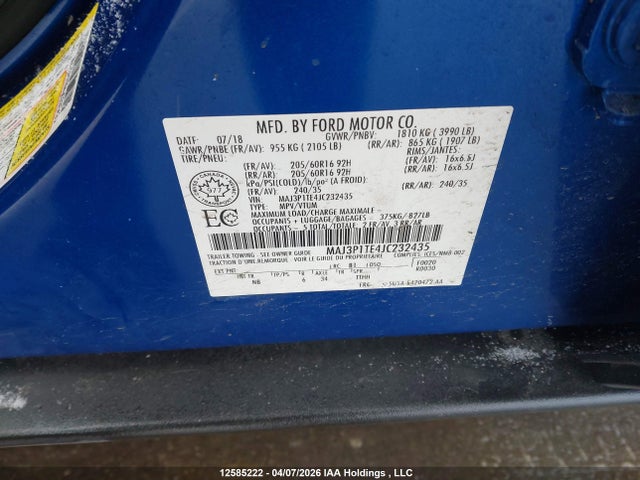 MAJ3P1TE4JC232435 Ford Ecosport