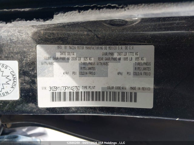 3MZBM1V70FM142750 Mazda 3