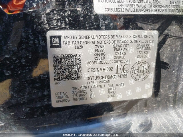 3GTU9CETXMG174705 GMC Sierra K1500 Elevation