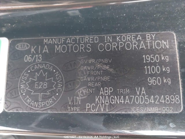 Aukcja sprzedaży 2013 Kia Optima Ex/ex Luxury/ex+, vin: KNAGN4A70D5424898, numer aukcji: 12571827
