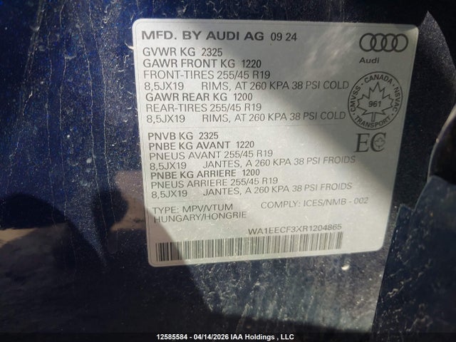 WA1EECF3XR1204865 Audi Q3