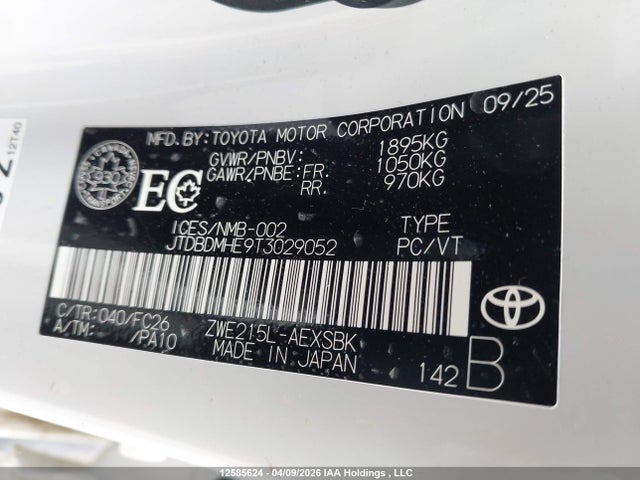 JTDBDMHE9T3029052 Toyota Corolla Le/se