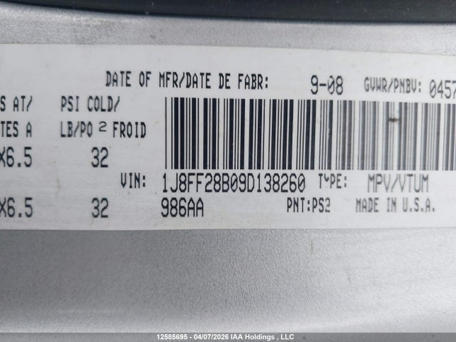 Продажа на аукционе авто 2009 Jeep Patriot Sport/north, vin: 1J8FF28B09D138260, номер лота: 12585695
