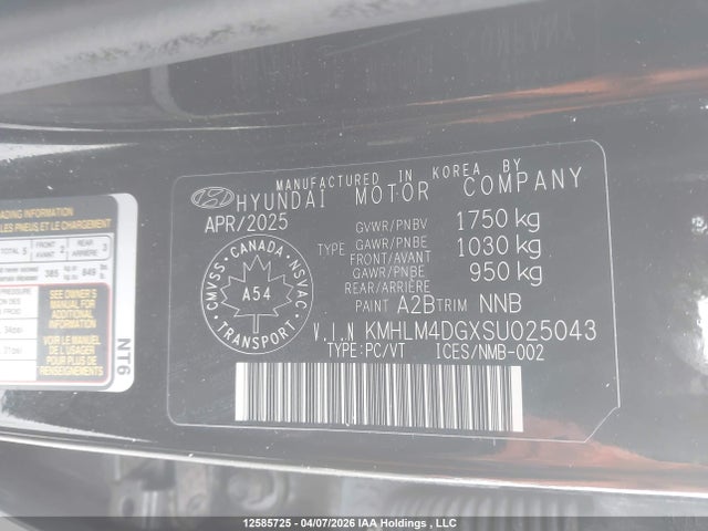 KMHLM4DGXSU025043 Hyundai Elantra Sel Sport