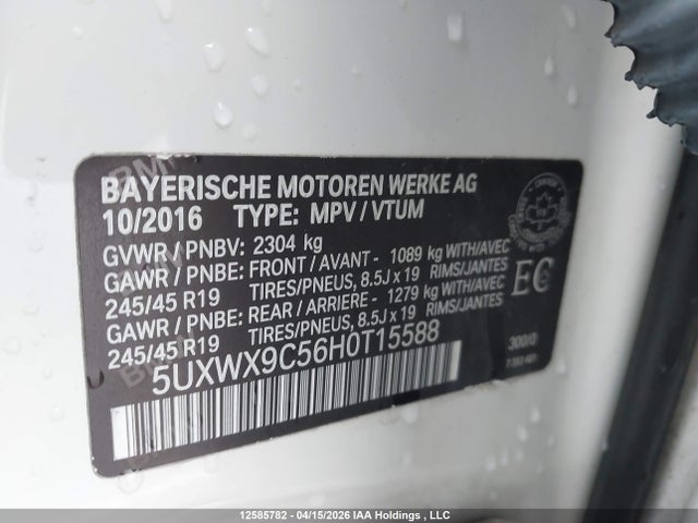 5UXWX9C56H0T15588 BMW X3 Xdrive28i