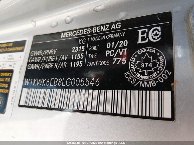 W1KWK6EB8LG005546 Mercedes-Benz Amg C 43 4matic