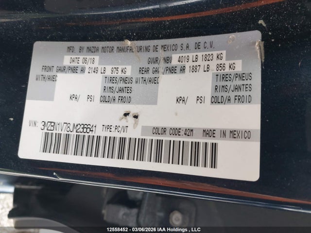 3MZBN1V78JM236641 Mazda Mazda3 50th Anniversary Edition/gs/se