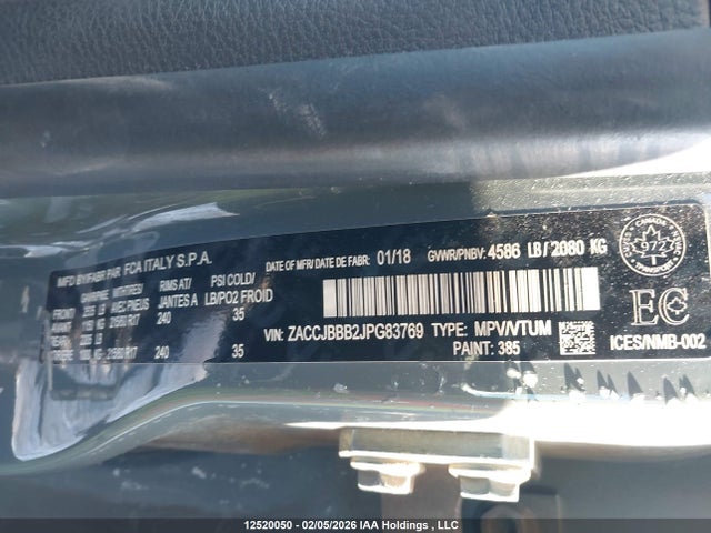 ZACCJBBB2JPG83769 Jeep Renegade North