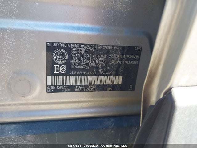 Aukcja sprzedaży 2023 Toyota Rav4 Xle, vin: 2T3R1RFV2PC335845, numer aukcji: 12547534