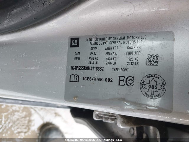 1G4PS5SK8H4118382 Buick Verano