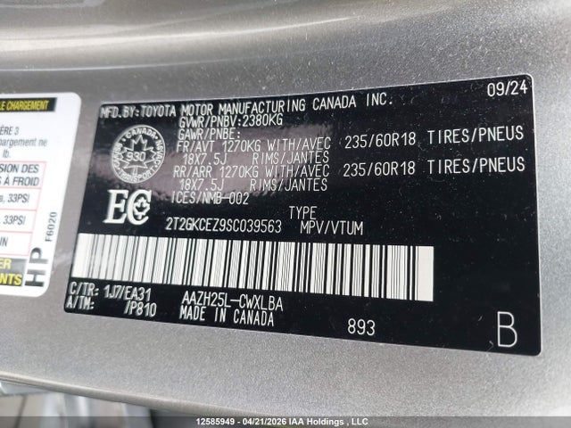 2T2GKCEZ9SC039563 Lexus Nx 350h 350h