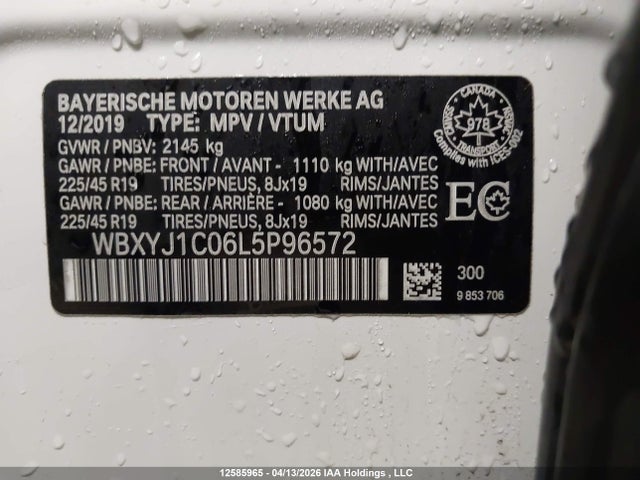 Продажа на аукционе авто 2020 Bmw X2 X2, vin: WBXYJ1C06L5P96572, номер лота: 12585965