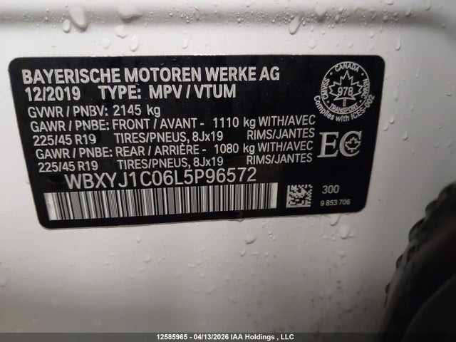 Продажа на аукционе авто 2020 Bmw X2 X2, vin: WBXYJ1C06L5P96572, номер лота: 12585965