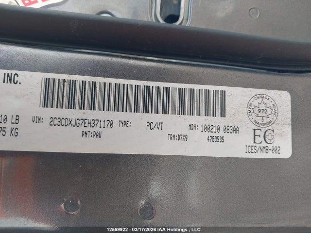 Aukcja sprzedaży 2014 Dodge Charger Sxt, vin: 2C3CDXJG7EH371170, numer aukcji: 12559922
