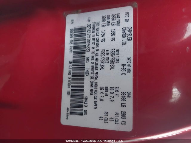 Aukcja sprzedaży 1996 Dodge Ram 1500, vin: 3B7HC13Y1TM104323, numer aukcji: 12493946