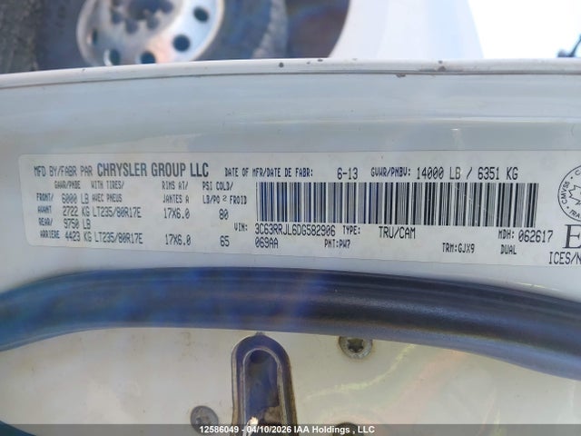 Aukcja sprzedaży 2013 Ram 3500 Laramie, vin: 3C63RRJL6DG582906, numer aukcji: 12586049