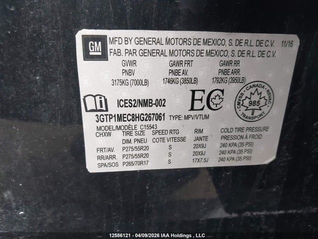 3GTP1MEC8HG267061 GMC Sierra 1500 Sle