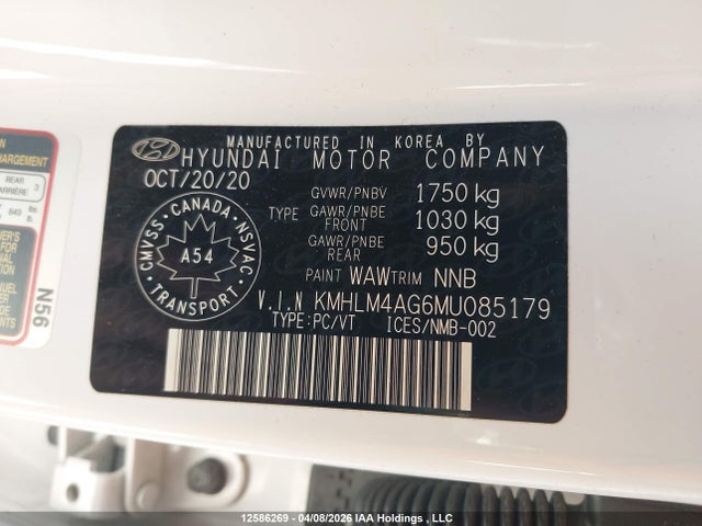 KMHLM4AG6MU085179 Hyundai ELANTRA SEL