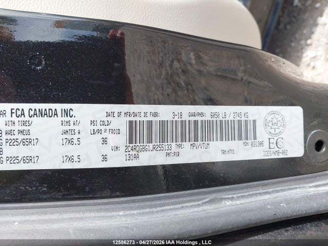 2C4RDGBG1JR255133 Dodge Grand Caravan Se
