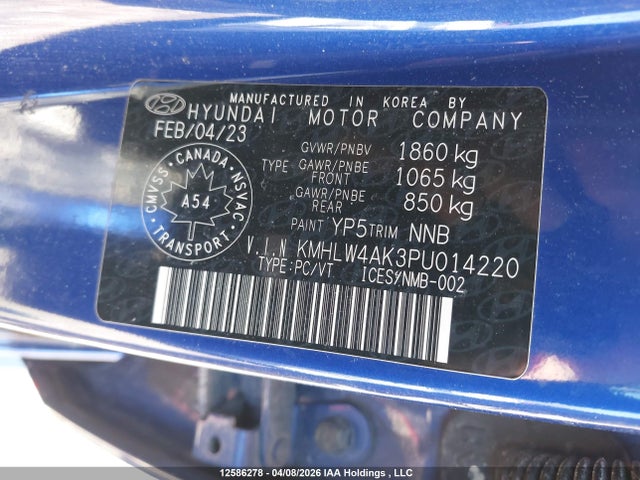 Продажа на аукционе авто 2023 Hyundai Elantra N, vin: KMHLW4AK3PU014220, номер лота: 12586278