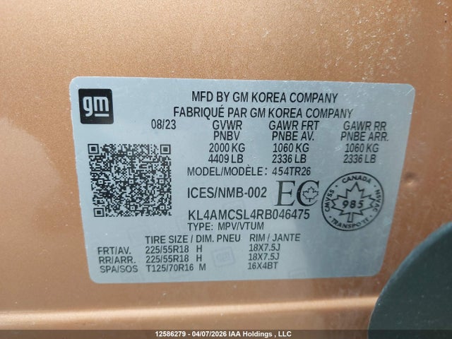 2024 Buick Encore Gx Preferred მანქანა იყიდება აუქციონზე, vin: KL4AMCSL4RB046475, აუქციონის ნომერი: 12586279
