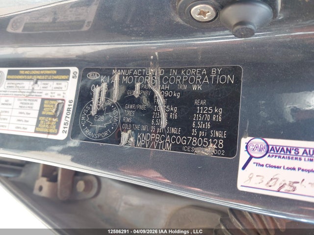 KNDPBCAC0G7805128 KIA Sportage Lx
